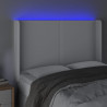 Cabecero con LED cuero sintético blanco 147x16x118/128 cm 4