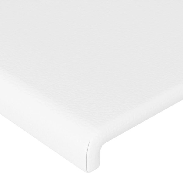 Cabecero con LED cuero sintético blanco 147x16x118/128 cm M 5