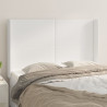 Cabecero con orejas de cuero sintético blanco 147x16x118/128 cm 1