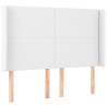 Cabeceira cama c/ abas couro artificial 147x16x118/128cm branco 2
