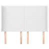 Cabecero con orejas de cuero sintético blanco 147x16x118/128 cm 3