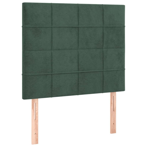 Cabecero con luces LED terciopelo verde oscuro 90x5x118/128 cm M 4