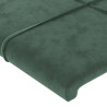 Cabeceira de cama c/ LED veludo 90x5x118/128 cm verde-escuro 5