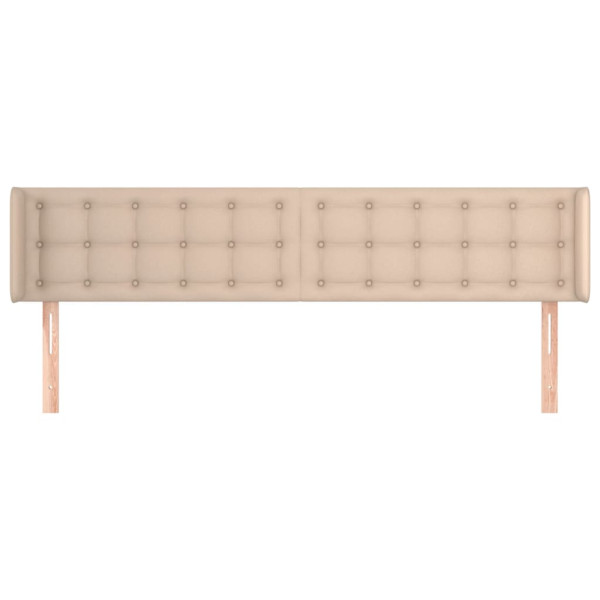 Cabeceira cama abas couro artificial 183x16x78/88 cm cappuccino M 3