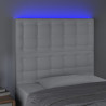 Cabecero con luces LED cuero sintético blanco 80x5x118/128 cm 3
