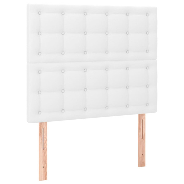Cabecero con luces LED cuero sintético blanco 80x5x118/128 cm M 4