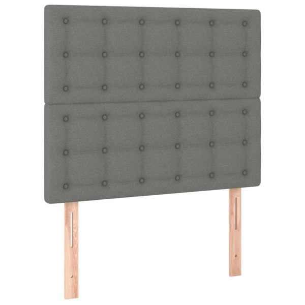Cabeceros 2 unidades de tela gris oscuro 90x5x78/88 cm M 2