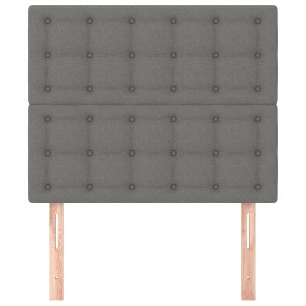 Cabeceira de cama 2 pcs tecido 90x5x78/88 cm cinzento-escuro M 3