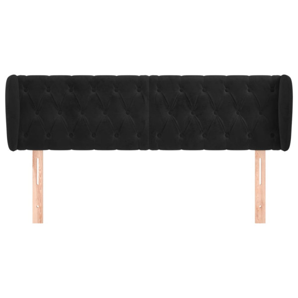 Cabeceira de cama c/ abas veludo 147x23x78/88 cm preto M 3