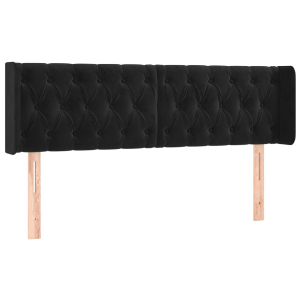 Cabeceira de cama c/ abas tecido 147x16x78/88 cm preto M 2