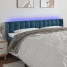 Cabecero con LED de terciopelo azul oscuro 203x16x78/88 cm 1