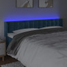 Cabecero con LED de terciopelo azul oscuro 203x16x78/88 cm 4