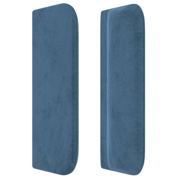 Cabeceira de cama c/ abas veludo 203x16x78/88cm azul-escuro M 4