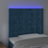 Cabecero con luces LED terciopelo azul oscuro 100x5x118/128 cm 3