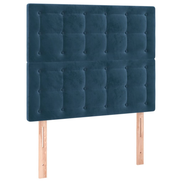 Cabecero con luces LED terciopelo azul oscuro 100x5x118/128 cm M 4