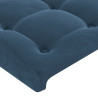 Cabecero con luces LED terciopelo azul oscuro 100x5x118/128 cm 5
