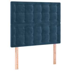 Cabeceros 2 unidades de terciopelo azul oscuro 100x5x78/88 cm H