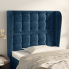 Cabeceira cama c/ abas veludo 103x23x118/128 cm azul-escuro 1