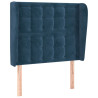 Cabecero con orejas de terciopelo azul oscuro 103x23x118/128 cm 2