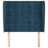 Cabecero con orejas de terciopelo azul oscuro 103x23x118/128 cm 3