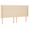 Cabecero con LED de tela color crema 203x16x118/128 cm 3