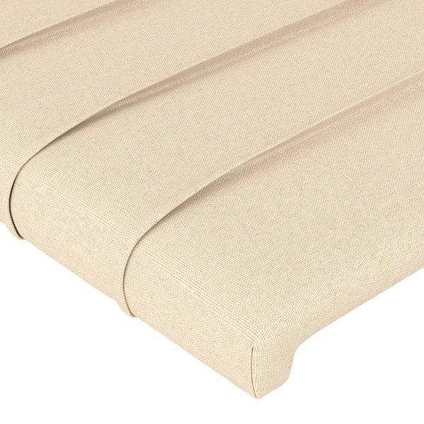 Cabecero con LED de tela color crema 203x16x118/128 cm M 5