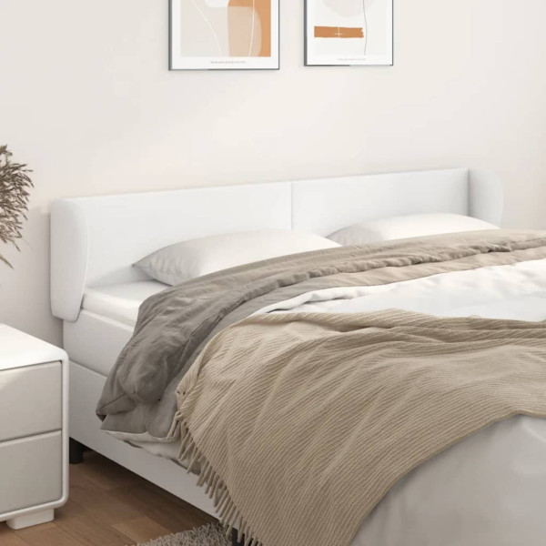 Cabecero de cuero sintético blanco 163x23x78/88 cm D