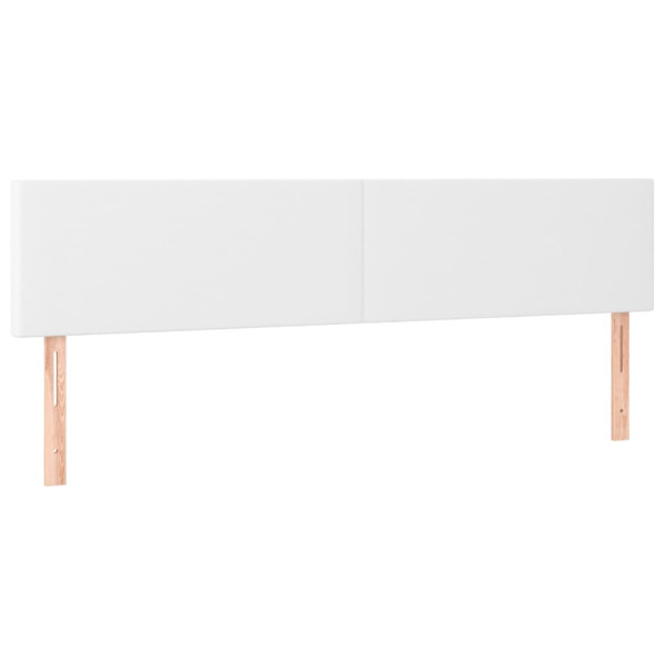 Cabeceira de cama c/ LED couro artificial 160x5x78/88 cm branco M 4
