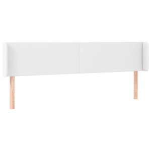 Cabecero de cuero sintético blanco 163x16x78/88 cm H