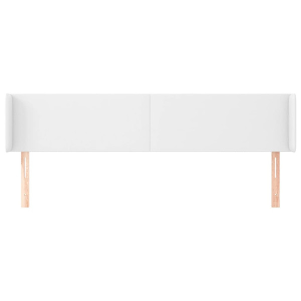 Cabecero de cuero sintético blanco 163x16x78/88 cm M 3