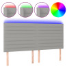 Cabecero con luces LED tela gris claro 180x5x118/128 cm 2