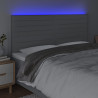 Cabecero con luces LED tela gris claro 180x5x118/128 cm 3