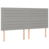 Cabeceira cama c/ luzes LED tecido 180x5x118/128cm cinza-claro 4
