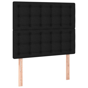 Cabeceros 2 unidades de tela negro 90x5x78/88 cm H