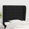Cabeceira de cama c/ abas tecido 93x23x118/128 cm preto 1
