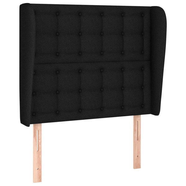 Cabeceira de cama c/ abas tecido 93x23x118/128 cm preto M 2