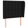 Cabecero con orejas de tela negro 93x23x118/128 cm 2