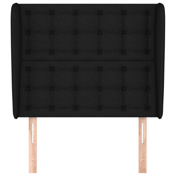 Cabeceira de cama c/ abas tecido 93x23x118/128 cm preto M 3