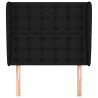 Cabecero con orejas de tela negro 93x23x118/128 cm 3