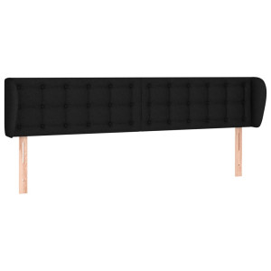 Cabeceira de cama c/ abas tecido 183x23x78/88 cm preto H