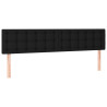 Cabeceira de cama c/ luzes LED tecido 180x5x78/88 cm preto 4