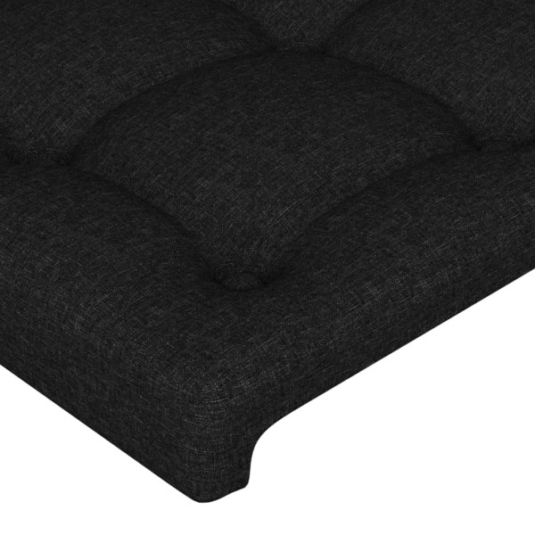 Cabeceira de cama c/ abas tecido 183x16x78/88 cm preto M 5