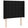 Cabecero con LED de tela negro 93x16x118/128 cm 3
