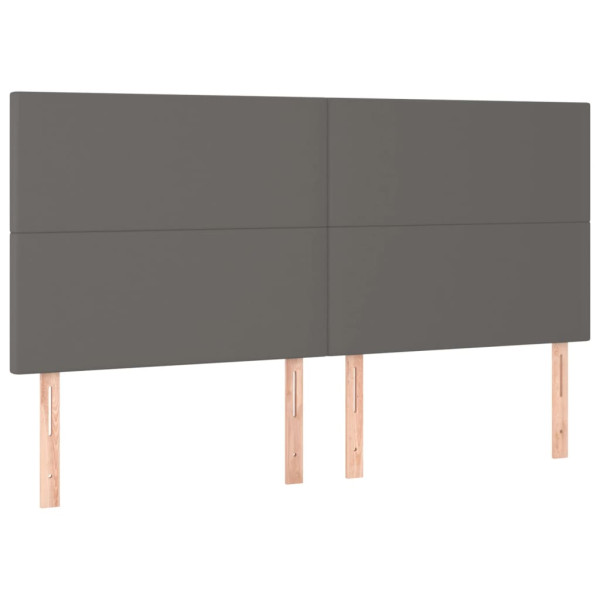 Cabeceira de cama 4 pcs couro artificial 80x5x78/88 cm cinzento M 2