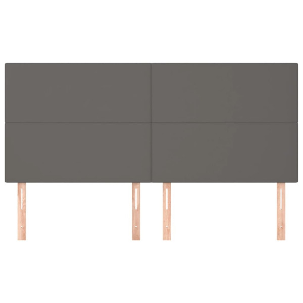 Cabeceira de cama 4 pcs couro artificial 80x5x78/88 cm cinzento M 3