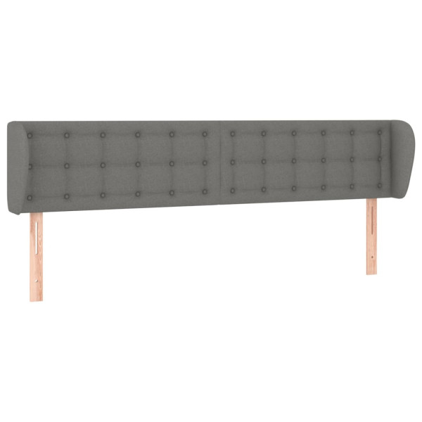 Cabecero de tela gris oscuro 183x16x78/88 cm M 2