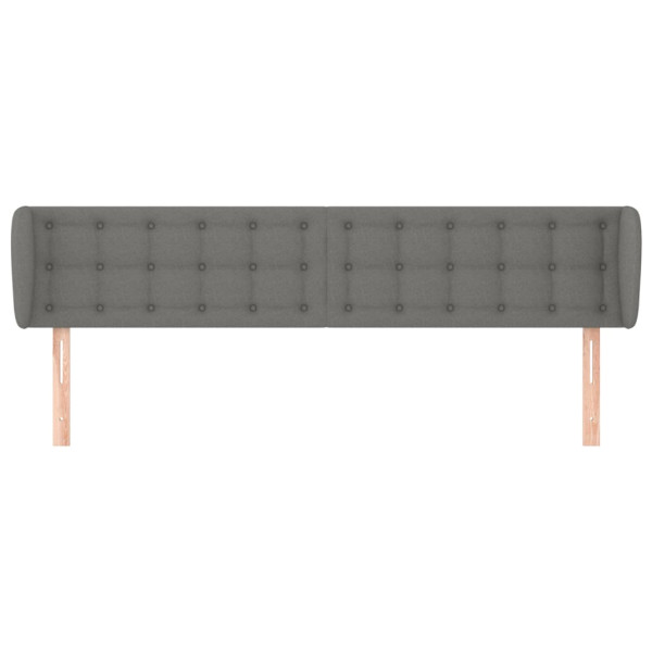 Cabeceira de cama c/ abas tecido 183x16x78/88cm cinzento-escuro M 3