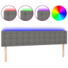 Cabecero con LED de tela gris oscuro 180x5x78/88 cm 2