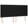 Cabeceira de cama c/ abas tecido 203x16x118/128 cm preto 2