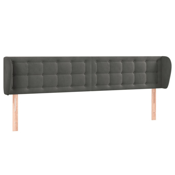 Cabecero de terciopelo gris oscuro 183x23x78/88 cm M 2